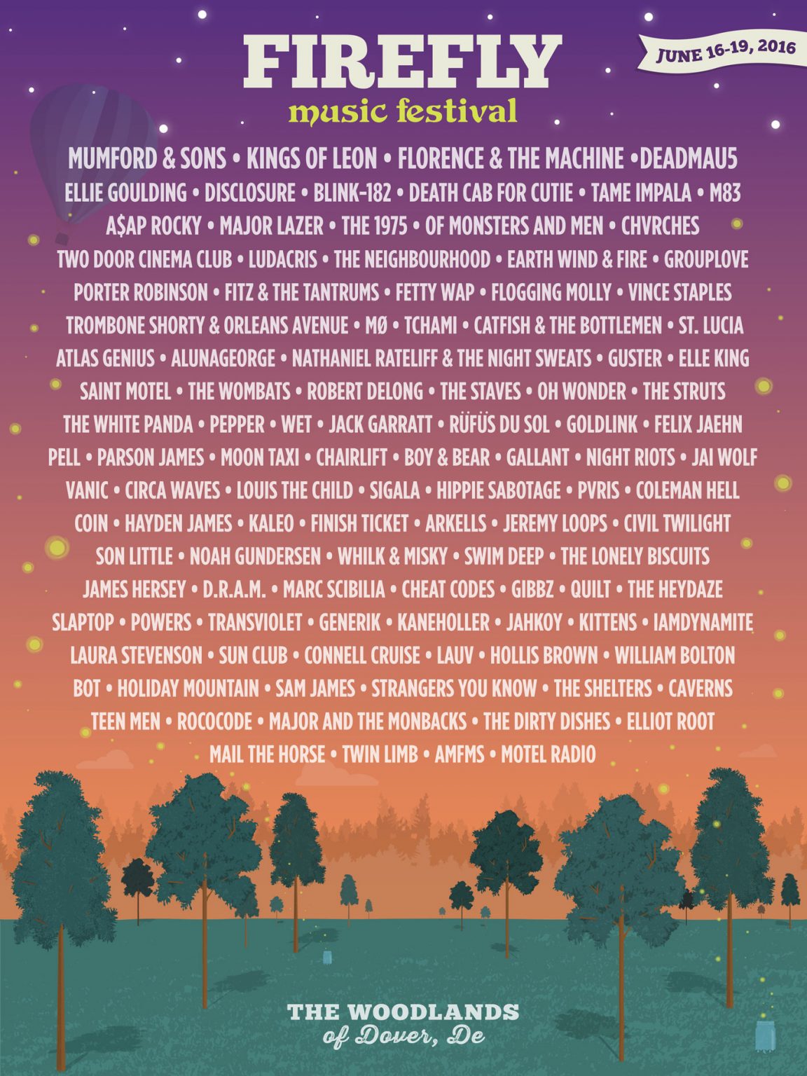 Firefly Festival Lineup Announced for 2016 - Baltimore Magazine