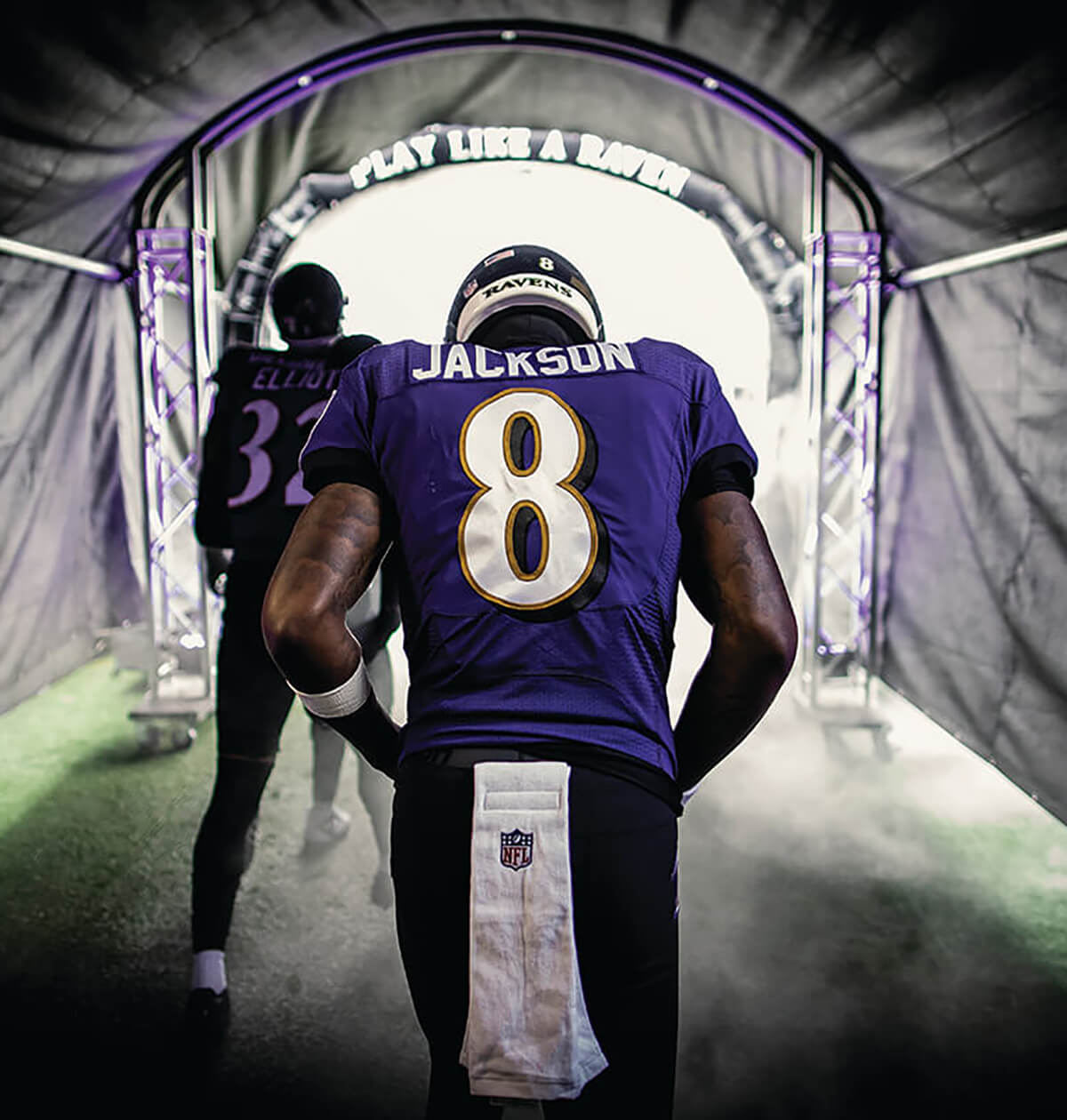 Lamar Jackson Baltimore Ravens Unsigned Elusive Running Photograph